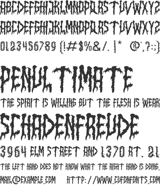 Dead Elder Metal font preview