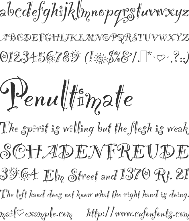 Party font preview