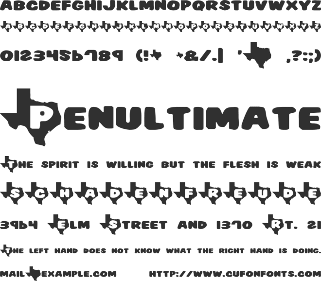 Texas font preview