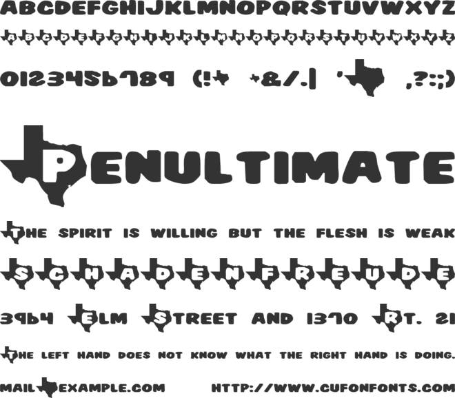 Texas font preview