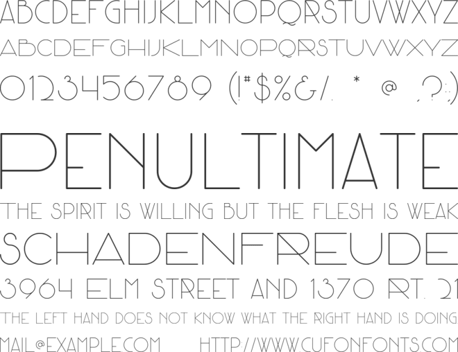 Zya font preview