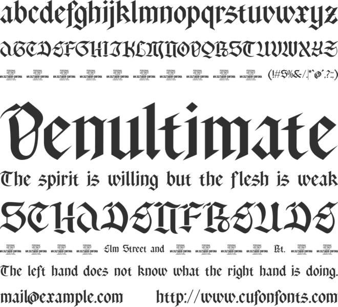 Tabor Sinfonia PERSONAL USE font preview