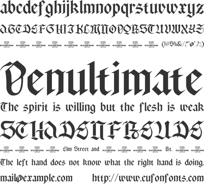 Tabor Sinfonia PERSONAL USE font preview
