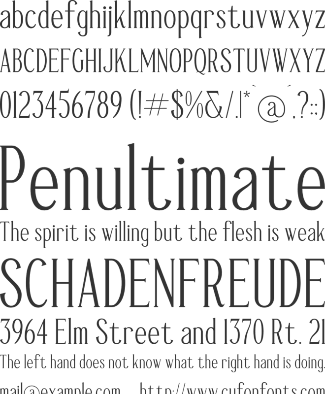 Mendalion font preview