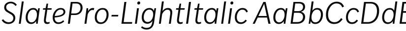 SlatePro-LightItalic font