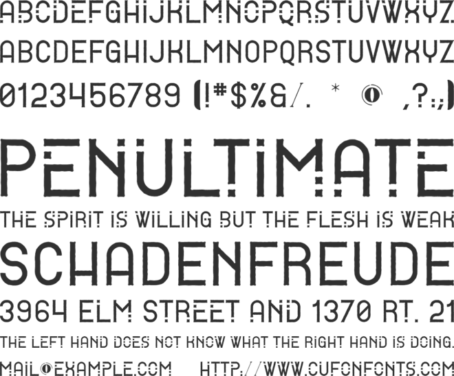 Hayes font preview