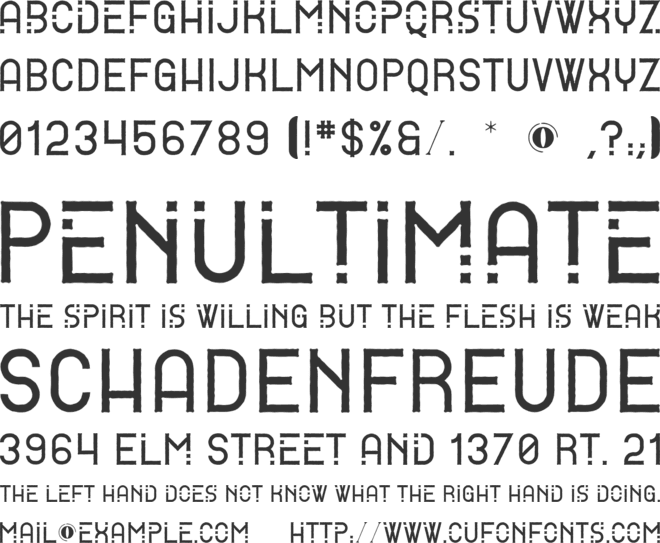 Hayes font preview