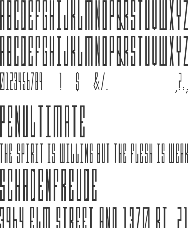 MM Vert font preview