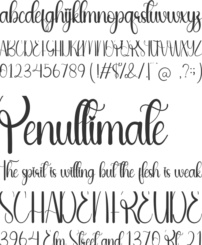 The Black font preview