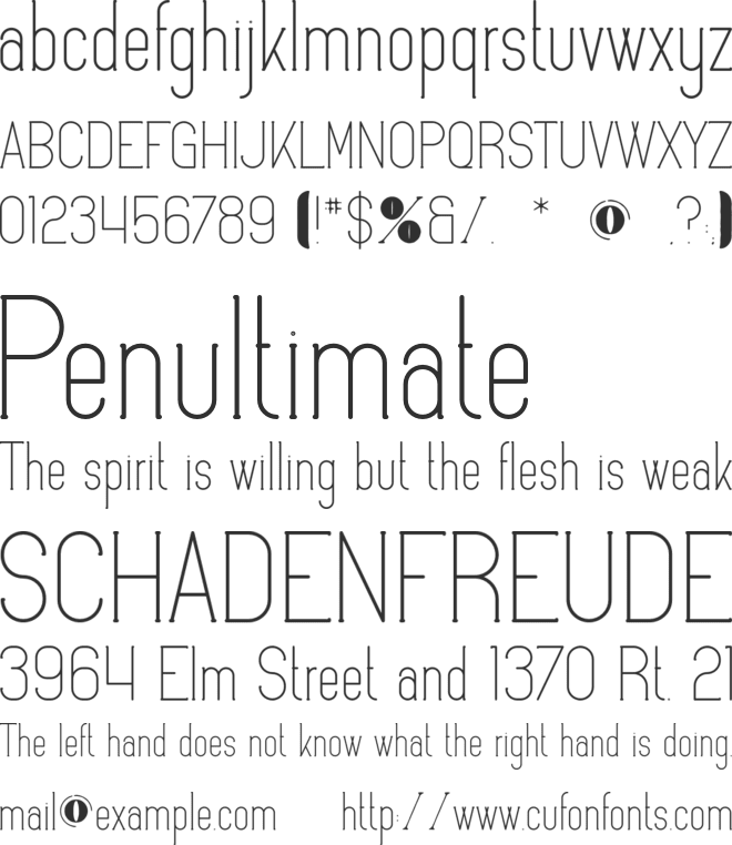 Caddie font preview