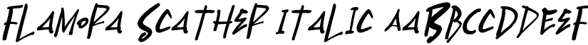 Flamora Scather Italic font