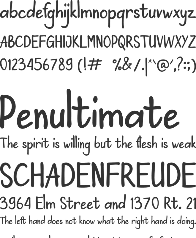 Salihone font preview