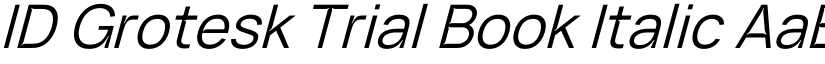 ID Grotesk Trial Book Italic font