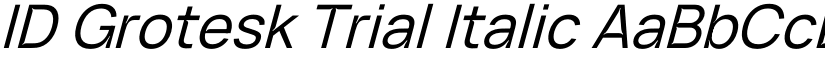 ID Grotesk Trial Italic font