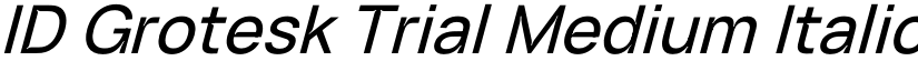 ID Grotesk Trial Medium Italic font