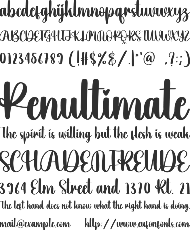 Alright font preview