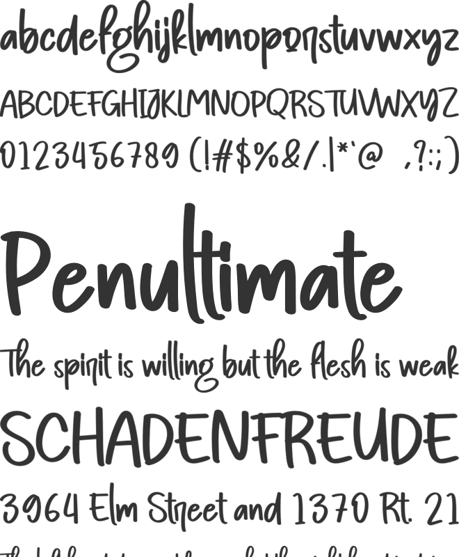 Hello Night font preview