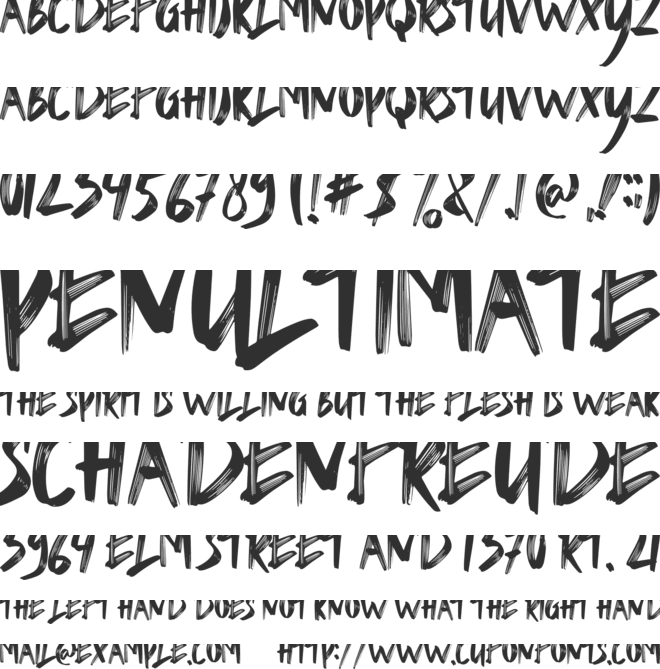 BLESS BRUSH font preview