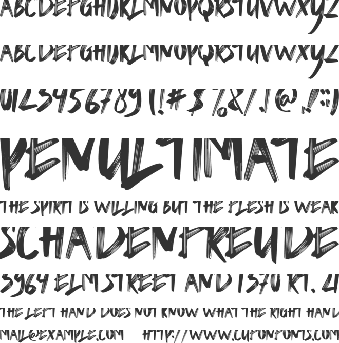 BLESS BRUSH font preview