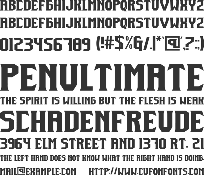 Burnspace font preview