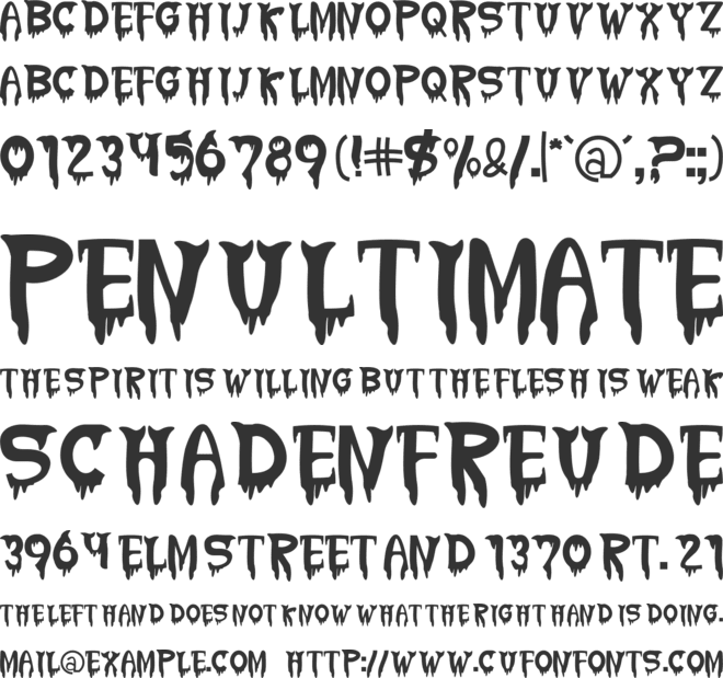 Blood On Cauldron font preview
