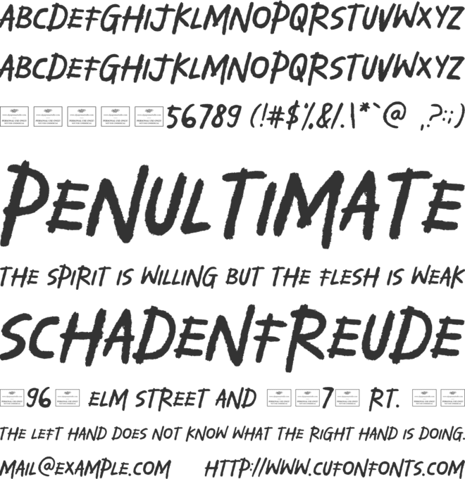 Grimshade font preview