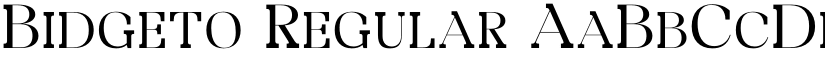 Bidgeto Regular font