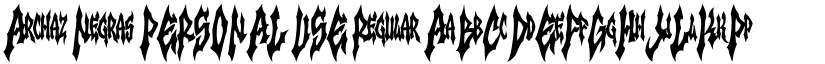 Archaz Negras PERSONAL USE Regular font