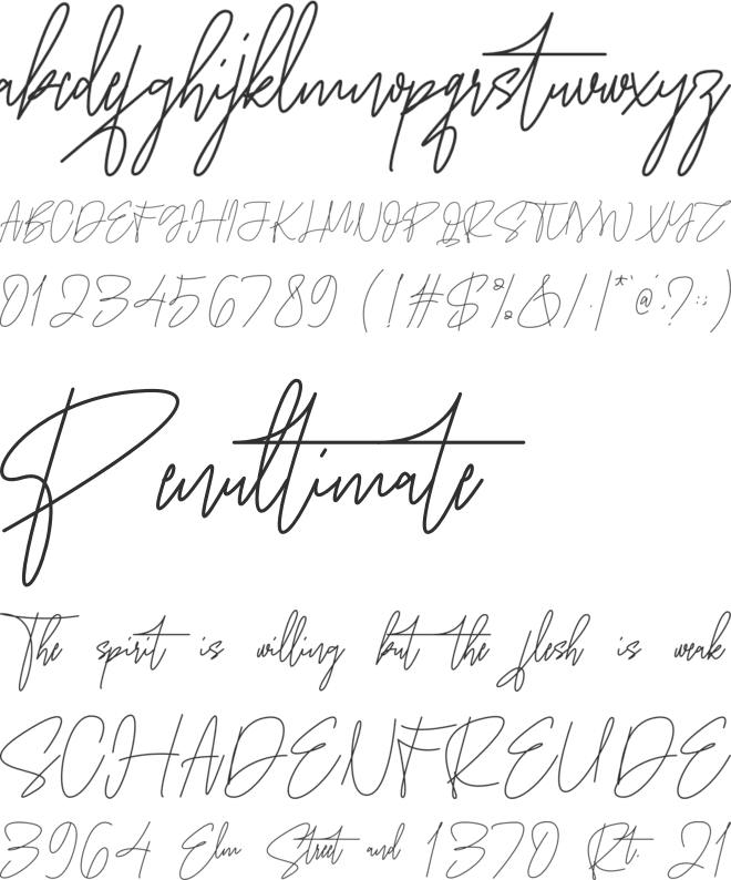 Himatany font preview
