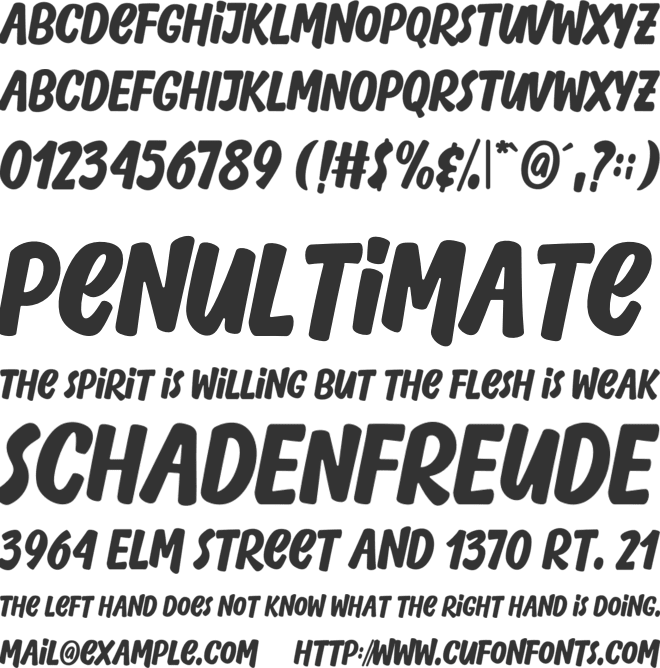 Tiger Chest font preview