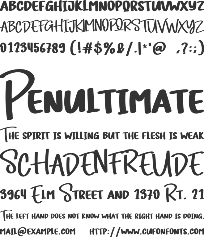 Mini Home font preview