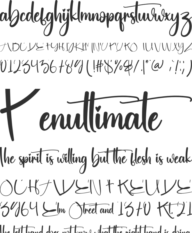 Handiwork font preview