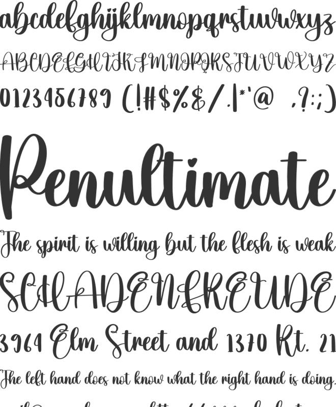 Goddess font preview