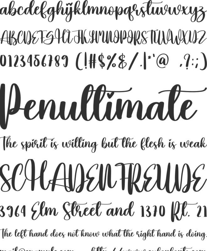 Cucumber font preview