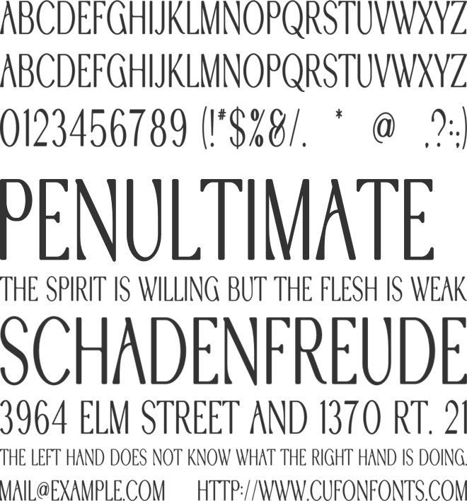 Clove font preview