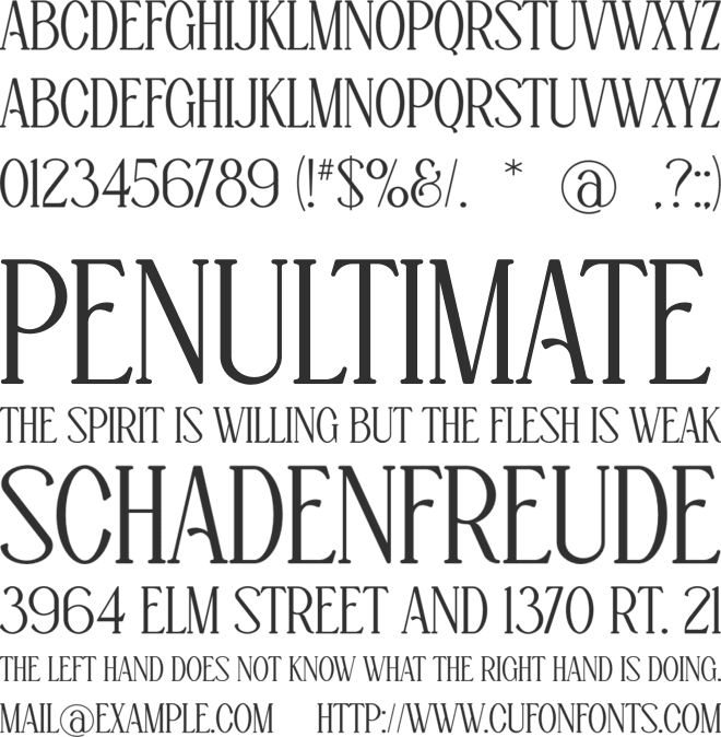 Calyx font preview
