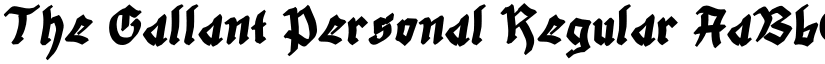 The Gallant Personal Regular font