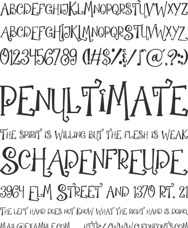 the Witch font preview