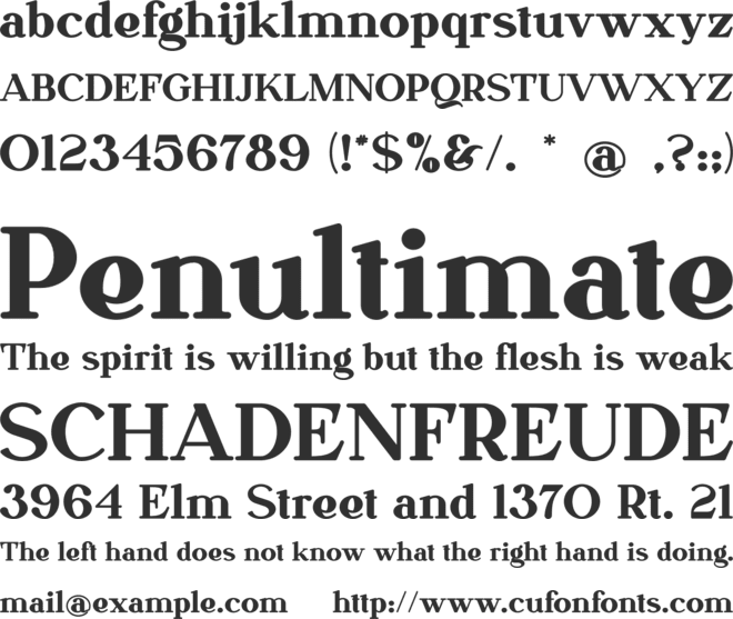 Hawthorn font preview