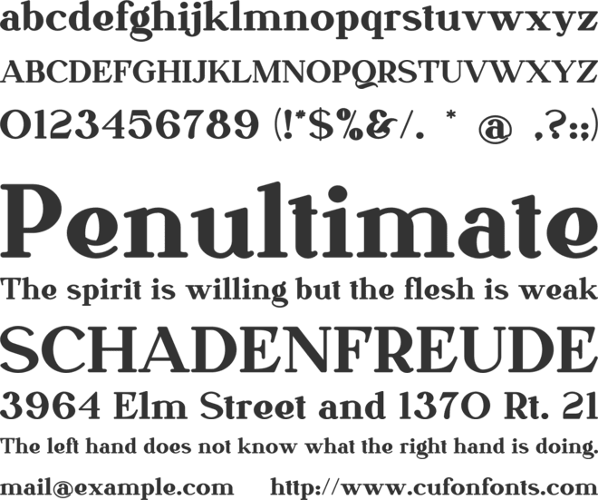Hawthorn font preview