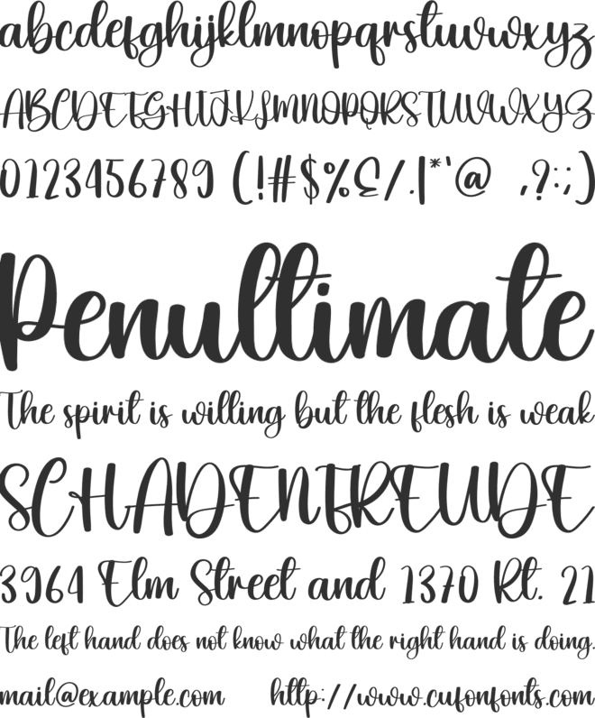 The Smile font preview
