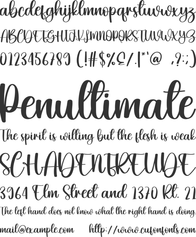 The Smile font preview