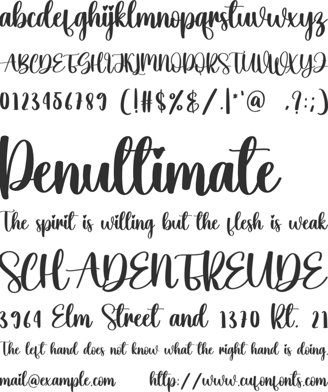 Onegreen font preview