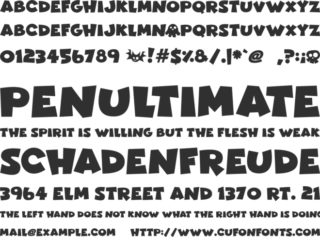 Halloween Horrors font preview