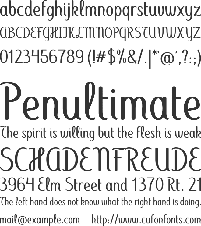 Aubade font preview