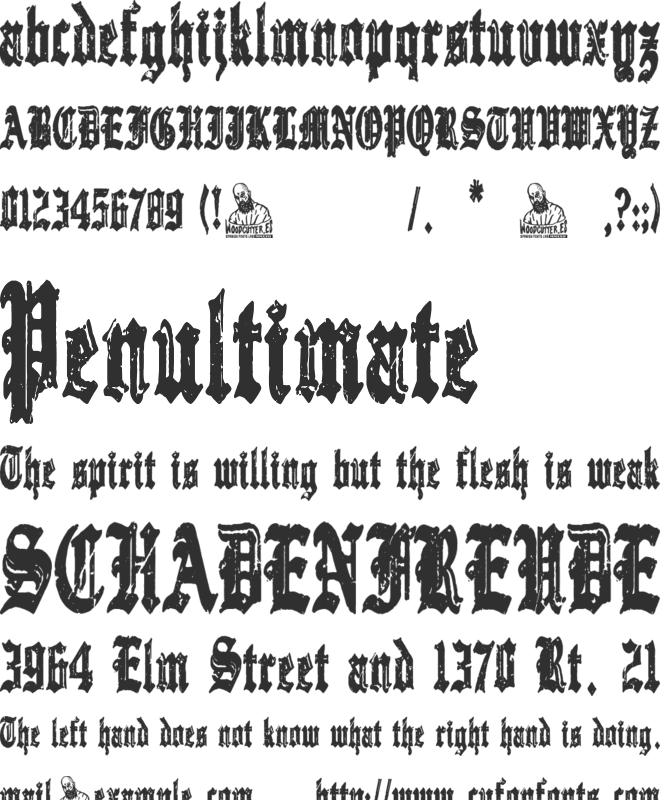 Gothic Destroyer font preview
