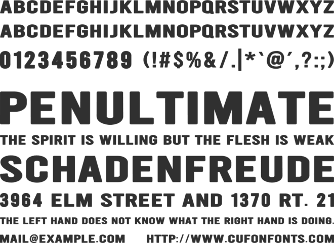 Bakery font preview