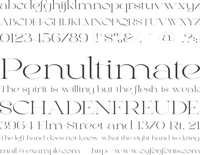 Ianthe font preview
