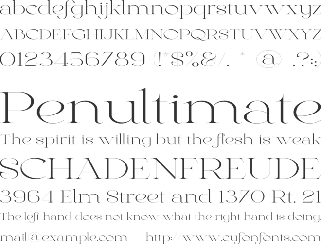 Ianthe font preview