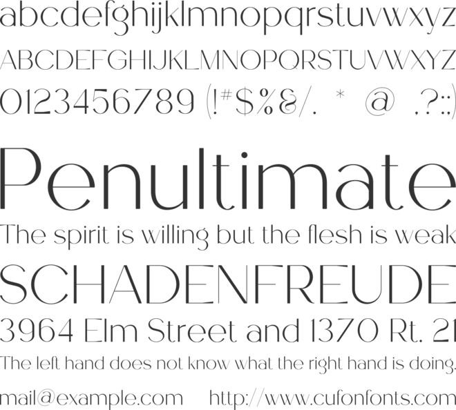 Hebe font preview
